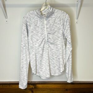 90 Degree by Reflex White & Gray 1/4 Workout Top- M